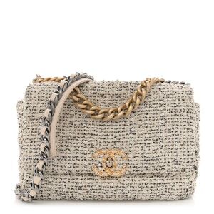 Chanel 19 flap bag quilted tweed medium